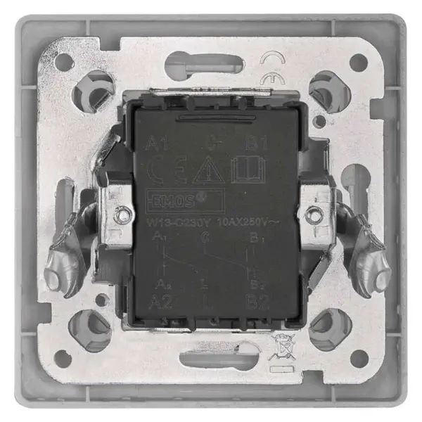 Přepínač dvojitý, střídavý, bílý