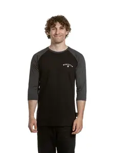 Meatfly pánské tričko s dlouhým rukávem Kennedy Raglan Black | Černá | Velikost L | 100% bavlna