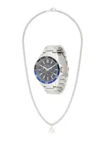 ARMANI EXCHANGE Analógové hodinky  čierna / strieborná