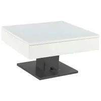 Livetastic KONFERENČNÍ STOLEK, černá, bílá, kov, sklo, kompozitní dřevo, 80/80/47 cm