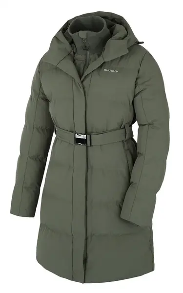 Husky Nerine L XL, khaki Dámský hardshellový plněný kabát