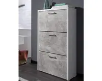 Botník Fulda, biely / šedý betón, výška 115 cm%