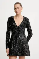 Šaty Bardot černá barva, mini, 60054DB