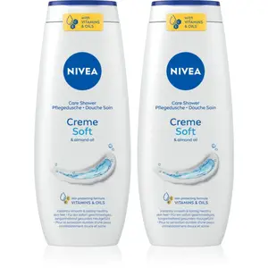 NIVEA Creme Soft upokojujúci sprchový gél výhodné balenie 2 x 500 ml