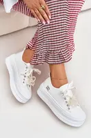 Boto Dámské Tenisky Na Platformě S Ozdobným Šněrováním Bílé Tivora