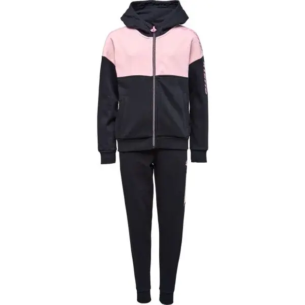 Lotto TATUM Dievčenská tepláková súprava s kapucňou, čierna, veľkosť 128-134