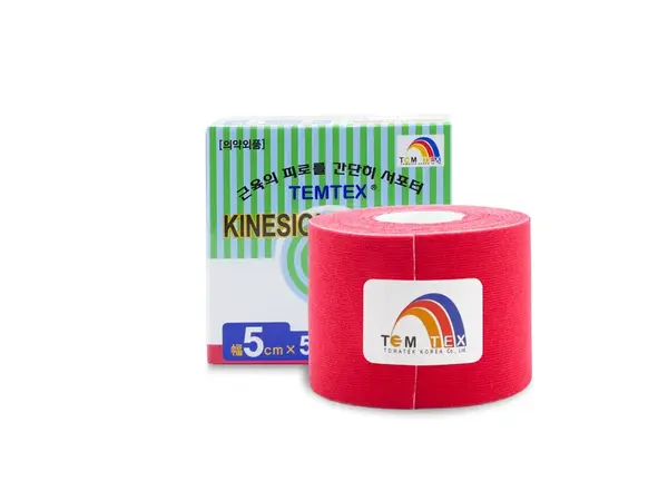Temtex kinesio tape Classic, červená tejpovací páska 5cm x 5m