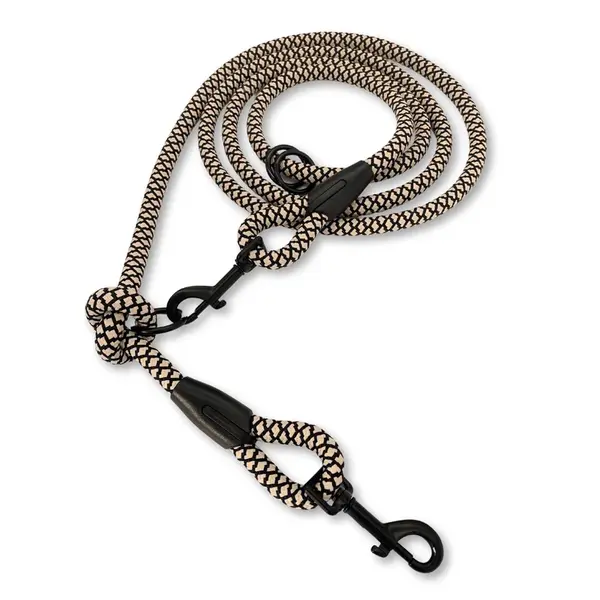 PafDog Přepínací nastavitelné vodítko 12mm, béžovo-černé - extra pevné PAF-956