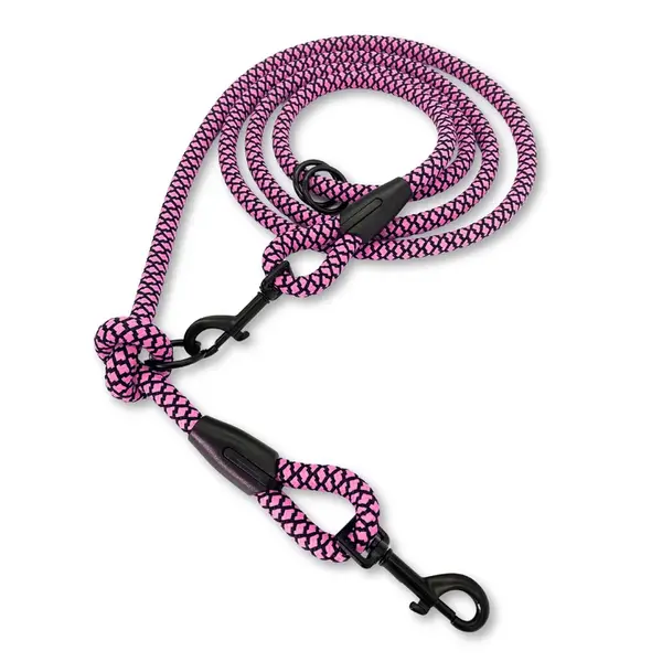 PafDog® Přepínací nastavitelné vodítko 12mm, růžovo-černé - extra pevné PAF-958