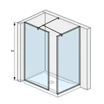 Jika Pure - Walk in do rohu 80x90 cm na sprchovú vaničku 140 cmx90 cm, 90cm x20cm x200 cm H2684260026681