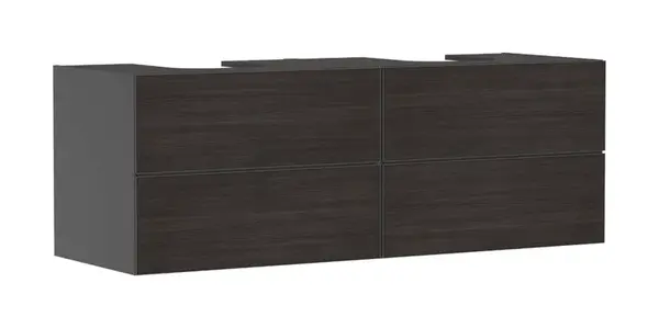Hansgrohe Xevolos E - Umyvadlová skříňka 157x56x55 cm, 4 zásuvky, matná šedá/tmavý dub 54201730