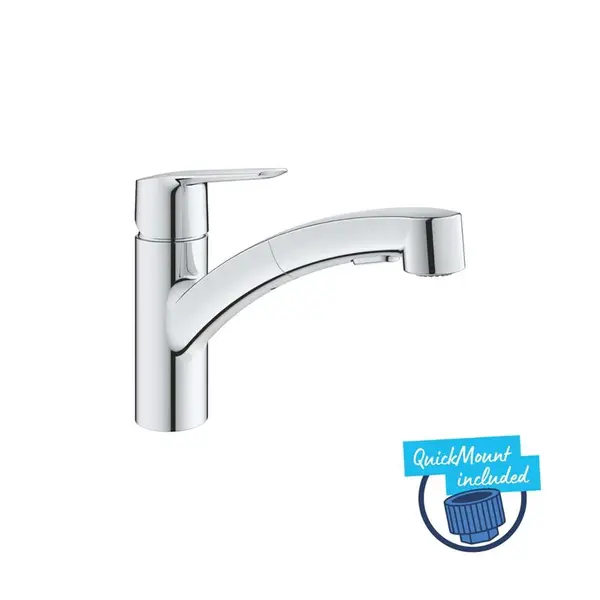 Grohe QuickFix Start - Dřezová baterie s výsuvnou sprškou, chrom 1012410000