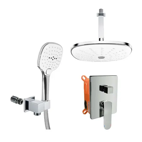 Mereo Mada - Sprchový set s batériou pod omietku, s telesom, 24x24 cm, 3 prúdy, chróm CB650SM2