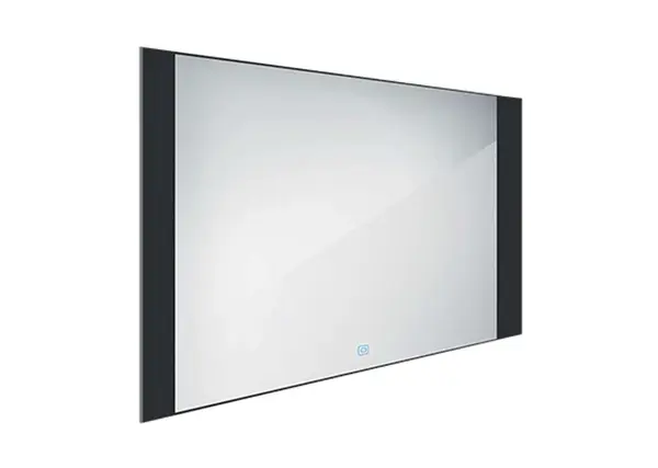 Nimco Zrcadla - Zrcadlo s LED osvětlením, 100x60 cm, dotykový senzor, hliník/černá ZPC 41004V-90