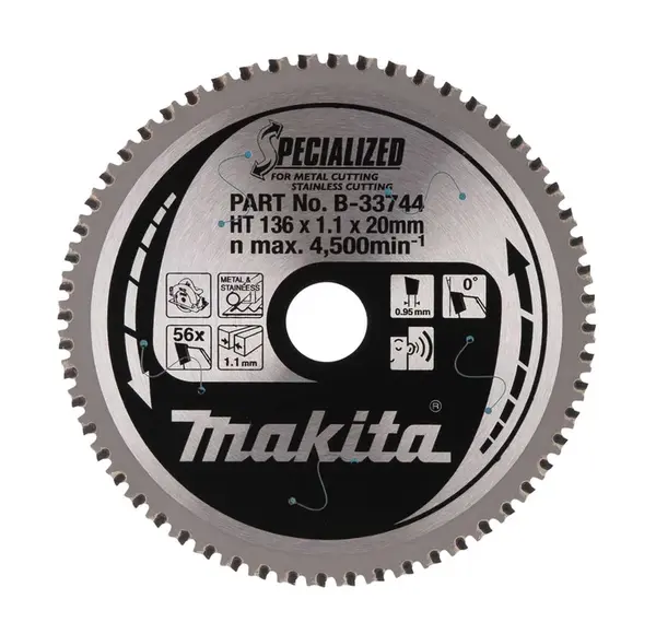 Makita Príslušenstvo - Pílový kotúč na kov, 136x20 mm, 56 zubov B-33744