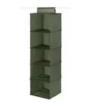 Compactor Organizace šatníku - Závěsný organizér 30x30x105 cm, 5 přihrádek, zelená RAN10871