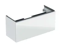 Geberit Acanto - Umyvadlová skříňka, 118x54x48 cm, 2 zásuvky, sklo/bílá 503.006.01.2