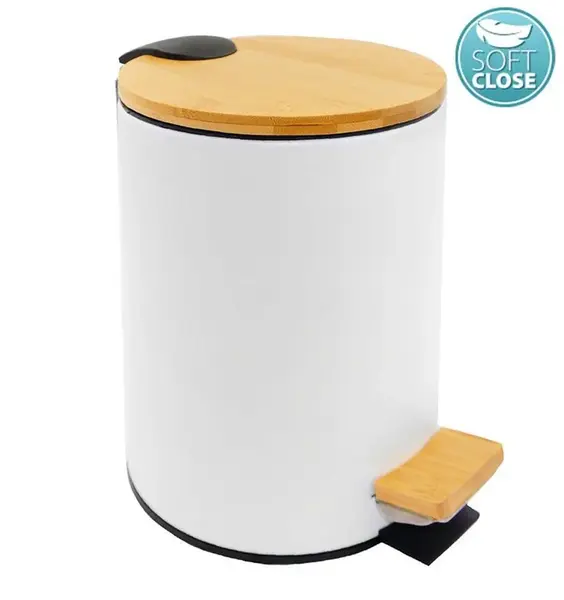 Aqualine Snow - Odpadkový kôš, 3 l, SoftClose, biela BI006