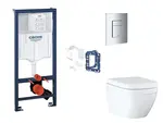 Grohe Rapid SL - Set predstenovej inštalácie, klozetu, dosky SoftClose, tlačidla Skate Cosmopolitan a súpravy na vhadzovanie tabliet, Triple Vortex, c