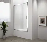 Polysan Deep - Sprchové dvere dvojdielne 110 cm, lesklý hliník/číre sklo MD1116