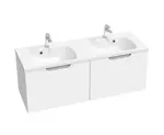 Ravak Classic II - Umývadlová skrinka 129x45x47 cm, 2 zásuvky, lesklá biela/sivá X000001483