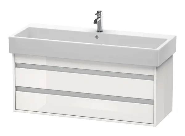 Duravit Ketho - Umývadlová skrinka 48x115x44 cm, 2 zásuvky, lesklá biela KT663902222