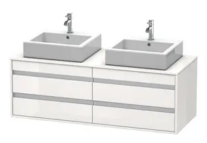 Duravit Ketho - Umývadlová skrinka 50x140x55 cm, 4 zásuvky, lesklá biela KT6657B2222