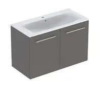 Geberit Selnova Square - Umývadlová skrinka 64x99x48 cm, s umývadlom, 2 dvierka, lávová mat 501.261.00.1