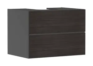 Hansgrohe Xevolos E - Umývadlová skrinka 78x56x55 cm, 2 zásuvky, matná sivá/tmavý dub 54189730