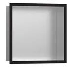 Hansgrohe XtraStoris Individual - Výklenok do steny s designovým rámom, 30x30x10 cm, kefovaná nerezová/matná čierna 56097670