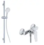 kielle Nefia - Sprchový set s batériou, tyčou, hadicou a sprchovou hlavicou, chróm 20627SN110