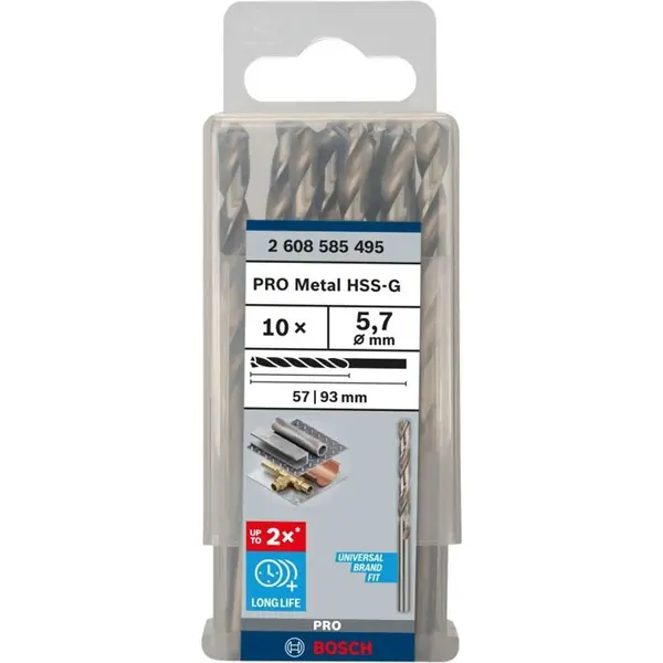 Bosch Príslušenstvo - Súprava vrtákov do kovu, 5,7x93 mm, 10 ks 2608585495