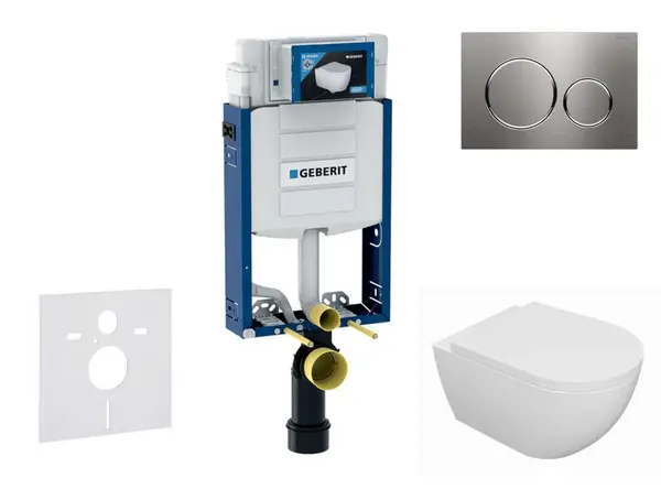 Geberit Kombifix - Set předstěnové instalace, klozetu Oudee a sedátka softclose, tlačítko Sigma20, nerez SANI15CA6100