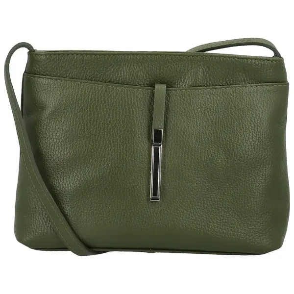 Dámska kožená crossbody kabelka tmavo zelená - Delami Eneta