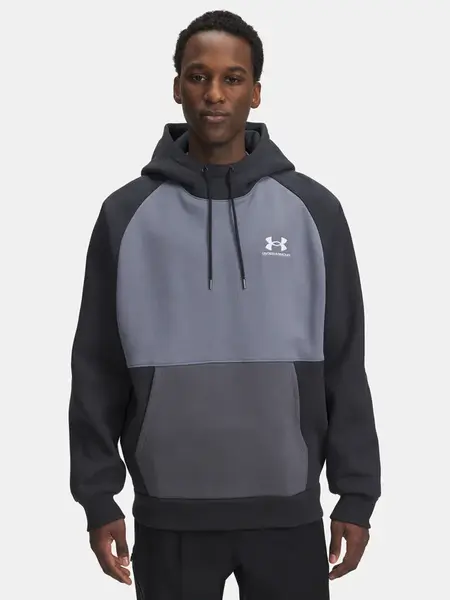 Men's Under Armour UA Icon HW Colorblocked Hdy-GRY - Men's Sweatshirt