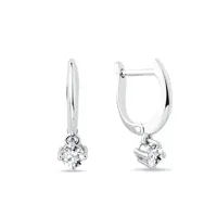 Náušnice z bílého zlata s diamantem KLENOTA