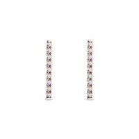 Diamantové náušnice tyčinky z růžového zlata KLENOTA