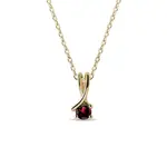 Zlatý náhrdelník stužka s granátom KLENOTA