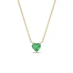 Zlatý náhrdelník so smaragdom v tvare srdiečka KLENOTA