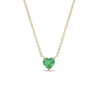 Zlatý náhrdelník so smaragdom v tvare srdiečka KLENOTA