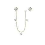 Variabilné náušnice s diamantmi a retiazkou zo žltého zlata KLENOTA