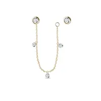 Variabilné náušnice s diamantmi a retiazkou zo žltého zlata KLENOTA