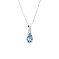 Prívesok z bieleho zlata s topásom a briliantom KLENOTA