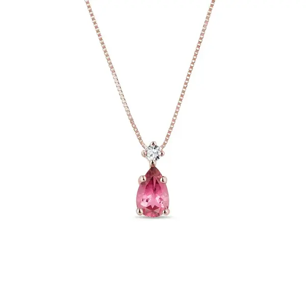 Prívesok z ružového zlata s turmalínom KLENOTA