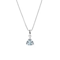 Prívesok z bieleho zlata s akvamarínom vo výbruse trilión KLENOTA