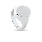 Pečatný prsteň na malíček z bieleho 14k zlata KLENOTA