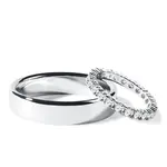Set eternity & hladká svadobná obrúčka z bieleho zlata KLENOTA