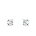 Náušnice s asscher diamantem v bílém zlatě KLENOTA