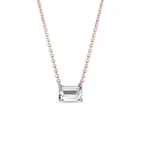 Náhrdelník z růžového s lab grown diamantem KLENOTA