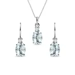 Sada šperků z bílého zlata s akvamaríny KLENOTA